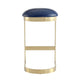 Aura 28.54 in. Blue and Polished Brass Stainless Steel Bar Stool MHC-BS006-BL