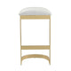 Aura 28.54 in. White and Polished Brass Stainless Steel Bar Stool MHC-BS006-WH