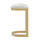 Aura 28.54 in. White and Polished Brass Stainless Steel Bar Stool MHC-BS006-WH