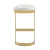 Aura 28.54 in. White and Polished Brass Stainless Steel Bar Stool MHC-BS006-WH