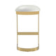 Aura 28.54 in. White and Polished Brass Stainless Steel Bar Stool MHC-BS006-WH