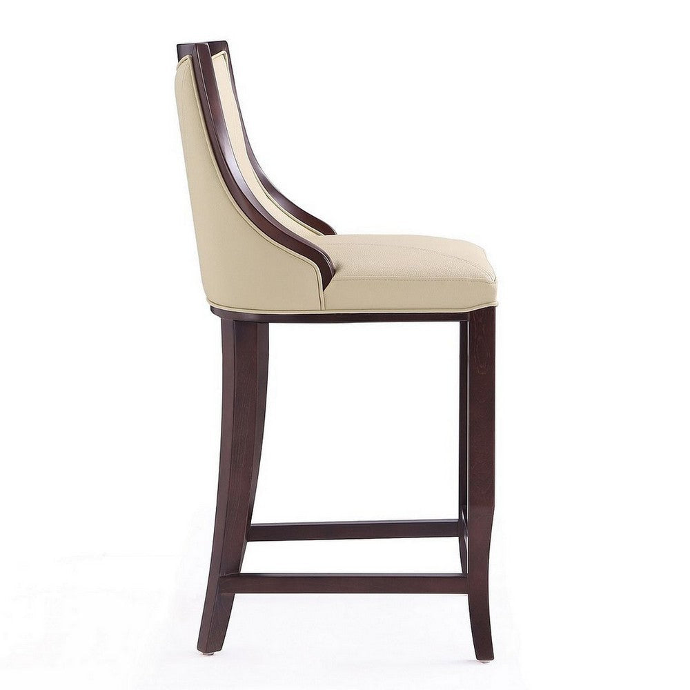 Emperor 41 in. Cream and Walnut Beech Wood Bar Stool MHC-BS008-CR