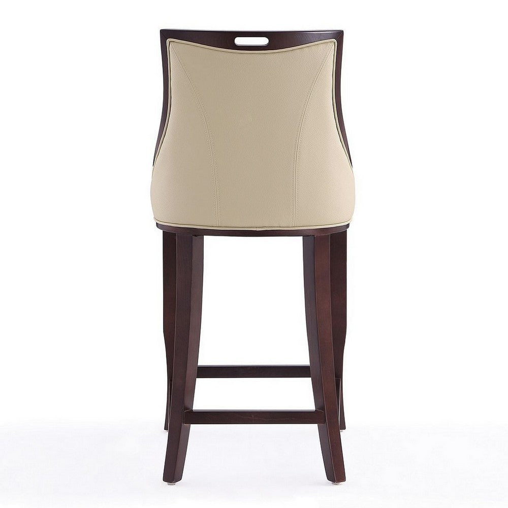 Emperor 41 in. Cream and Walnut Beech Wood Bar Stool MHC-BS008-CR