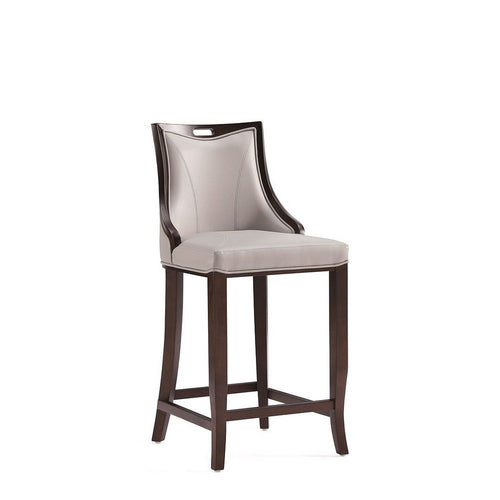 Emperor Faux Leather Barstool in Light Grey