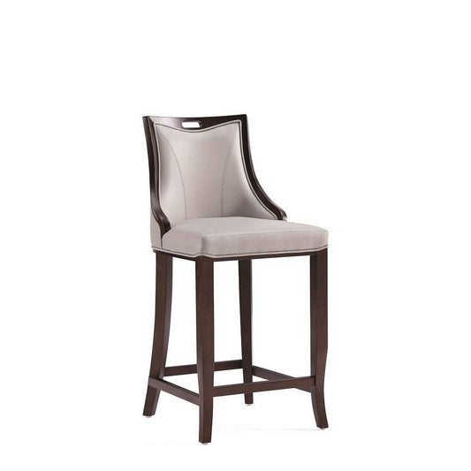 Emperor Faux Leather Barstool in Light Grey