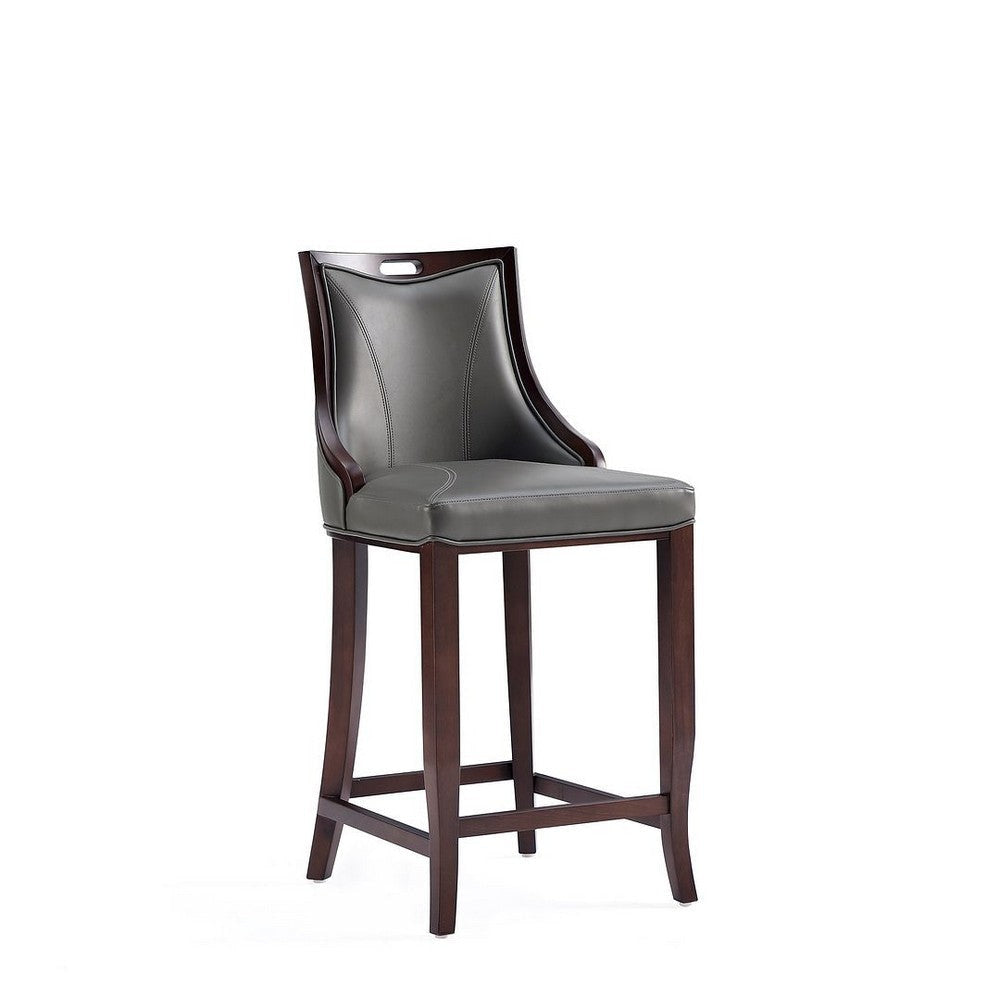 Emperor Faux Leather Barstool in Pebble Grey