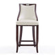 Emperor 41 in. Pearl White and Walnut Beech Wood Bar Stool MHC-BS008-PW