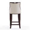 Emperor 41 in. Pearl White and Walnut Beech Wood Bar Stool MHC-BS008-PW