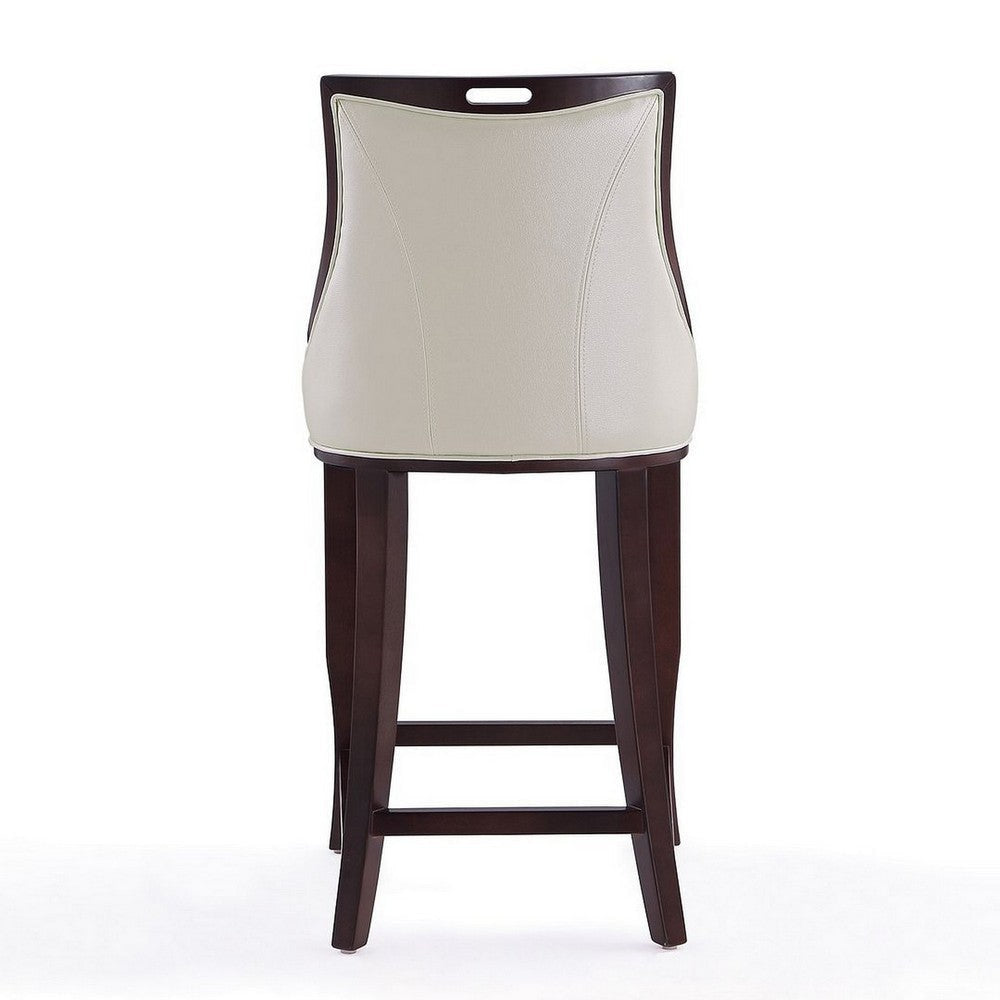 Emperor 41 in. Pearl White and Walnut Beech Wood Bar Stool MHC-BS008-PW