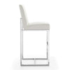 Element 42.13 in. Pearl White and Polished Chrome Stainless Steel Bar Stool MHC-BS010-PW