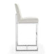 Element 42.13 in. Pearl White and Polished Chrome Stainless Steel Bar Stool MHC-BS010-PW
