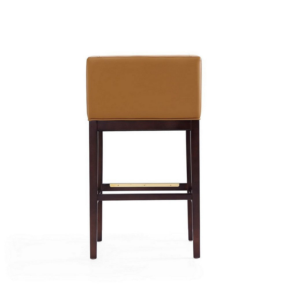 Kingsley 38 in. Camel and Dark Walnut Beech Wood Barstool MHC-BS012-CL