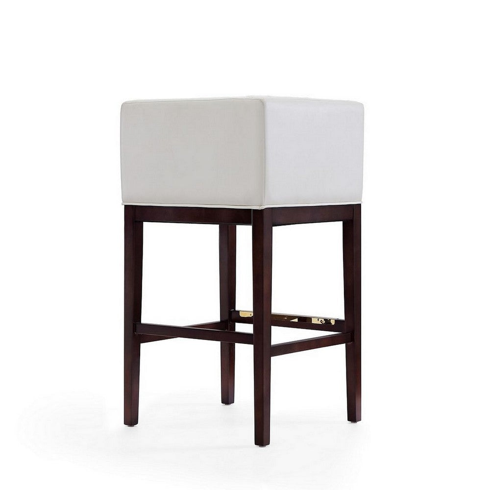 Kingsley 38 in. Ivory and Dark Walnut Beech Wood Barstool MHC-BS012-IV