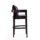 Ritz 38 in. Black and Dark Walnut Beech Wood Barstool MHC-BS013-BK