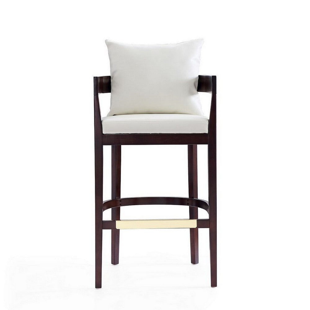 Ritz 38 in. Ivory and Dark Walnut Beech Wood Barstool MHC-BS013-IV