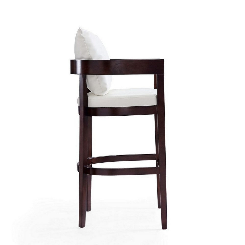 Ritz 38 in. Ivory and Dark Walnut Beech Wood Barstool MHC-BS013-IV