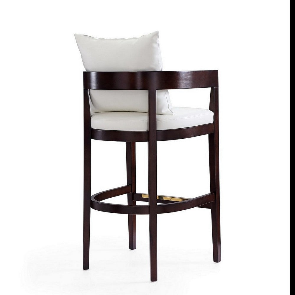 Ritz 38 in. Ivory and Dark Walnut Beech Wood Barstool MHC-BS013-IV