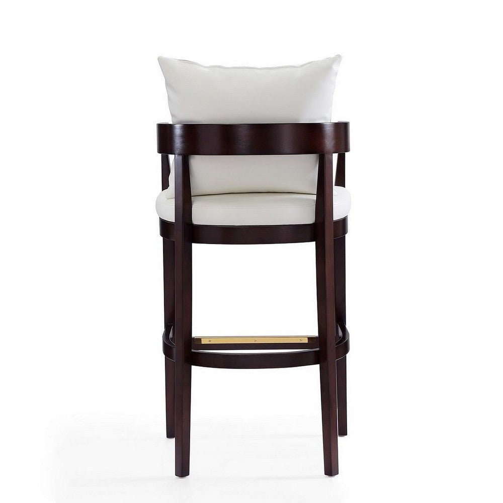 Ritz 38 in. Ivory and Dark Walnut Beech Wood Barstool MHC-BS013-IV