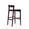 Klismos 40.75 in. Black and Dark Walnut Beech Wood Barstool MHC-BS014-BK