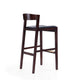 Klismos 40.75 in. Black and Dark Walnut Beech Wood Barstool MHC-BS014-BK