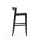 Klismos 40.75 in. Black and Dark Walnut Beech Wood Barstool MHC-BS014-BK