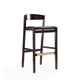 Klismos 40.75 in. Black and Dark Walnut Beech Wood Barstool