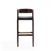 Klismos 40.75 in. Black and Dark Walnut Beech Wood Barstool MHC-BS014-BK
