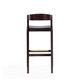Klismos 40.75 in. Black and Dark Walnut Beech Wood Barstool MHC-BS014-BK