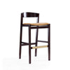 Klismos 40.75 in. Camel and Dark Walnut Beech Wood Barstool