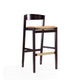 Klismos 40.75 in. Camel and Dark Walnut Beech Wood Barstool
