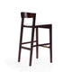 Klismos 40.75 in. Ivory and Dark Walnut Beech Wood Barstool MHC-BS014-IV