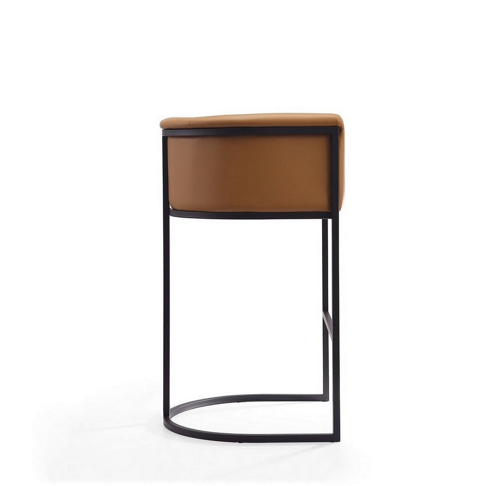 Cosmopolitan 37.8 in. Camel and Black Metal Barstool MHC-BS015-CL