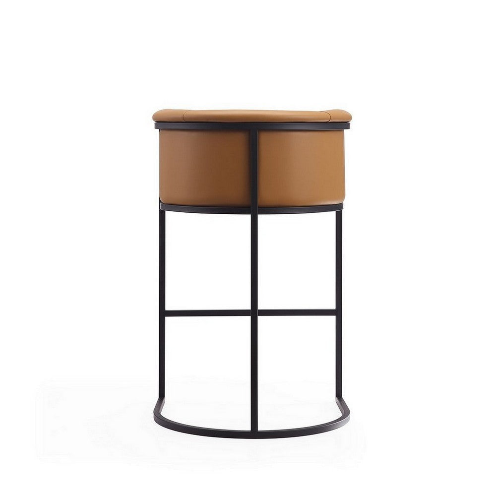 Cosmopolitan 37.8 in. Camel and Black Metal Barstool MHC-BS015-CL