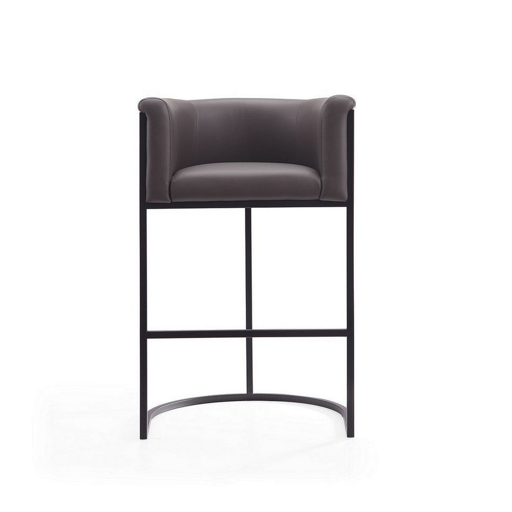 Cosmopolitan 37.8 in. Pebble and Black Metal Barstool MHC-BS015-PE