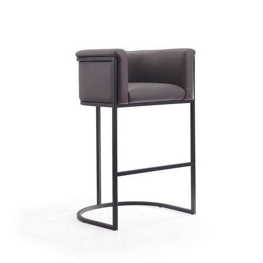 Cosmopolitan 37.8 in. Pebble and Black Metal Barstool