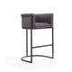 Cosmopolitan 37.8 in. Pebble and Black Metal Barstool