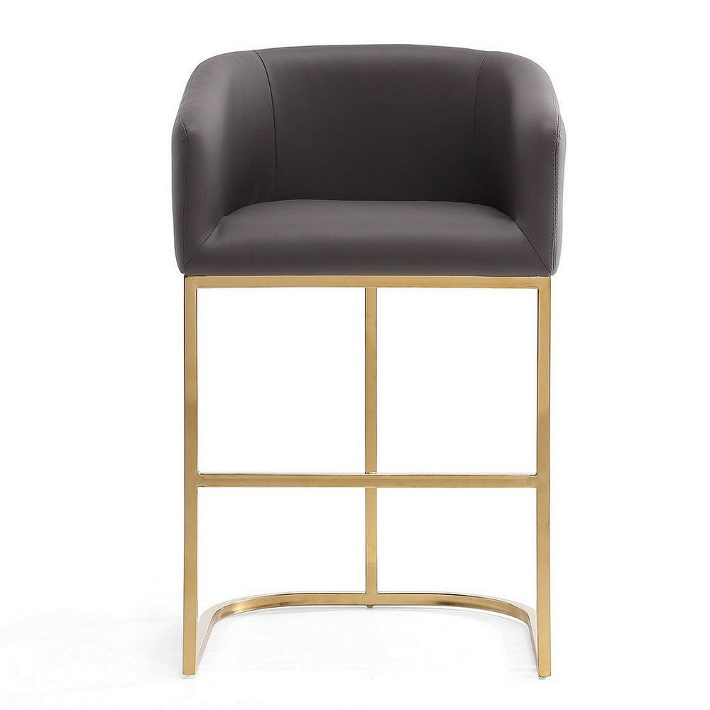 Louvre 40 in. Grey and Black Stainless Steel Barstool MHC-BS016-GY