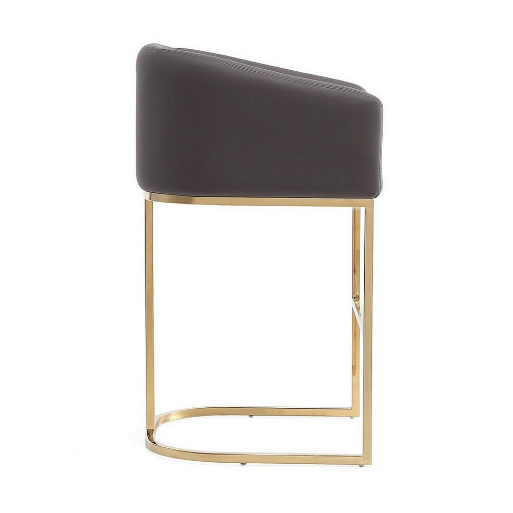 Louvre 40 in. Grey and Black Stainless Steel Barstool MHC-BS016-GY