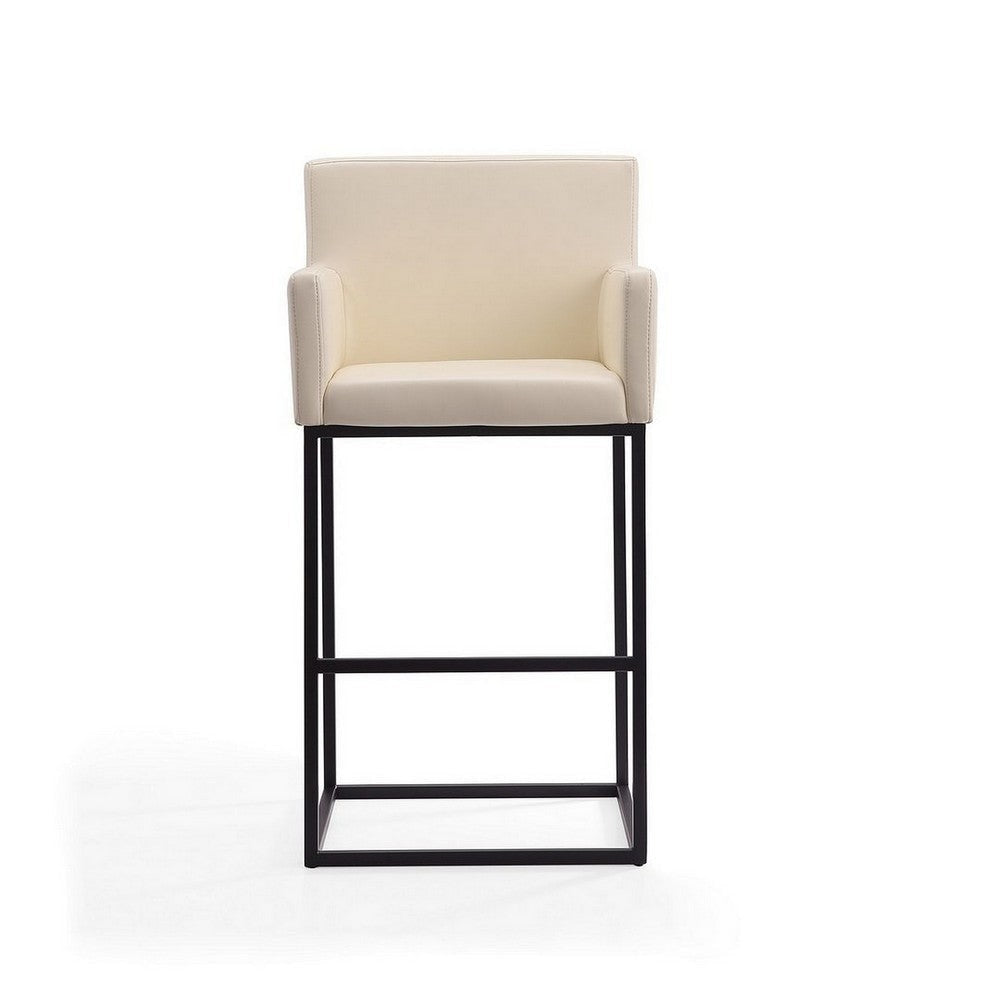 Ambassador 42 in. Cream and Black Metal Barstool MHC-BS017-CR
