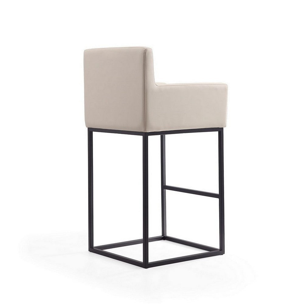 Ambassador 42 in. Cream and Black Metal Barstool MHC-BS017-CR