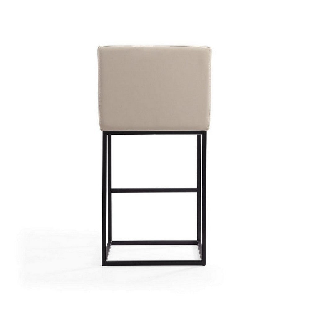 Ambassador 42 in. Cream and Black Metal Barstool MHC-BS017-CR