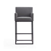 Ambassador 42 in. Grey and Black Metal Barstool MHC-BS017-GY
