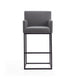 Ambassador 42 in. Grey and Black Metal Barstool MHC-BS017-GY