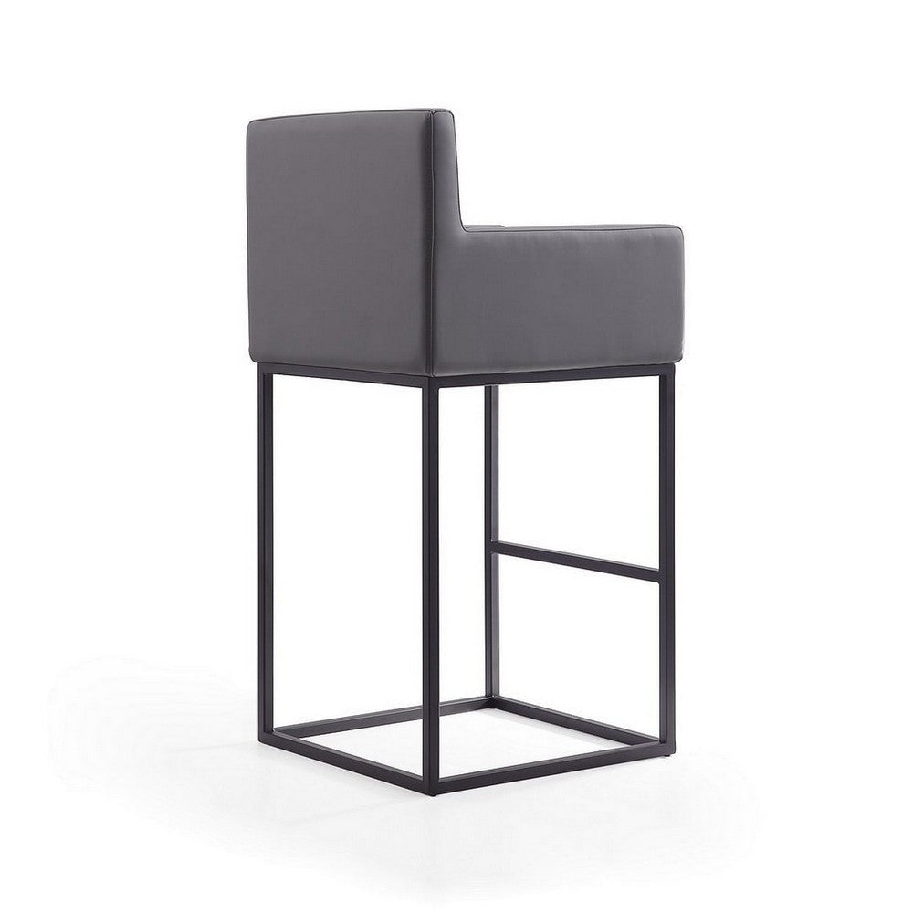 Ambassador 42 in. Grey and Black Metal Barstool MHC-BS017-GY