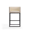 Embassy 38 in. Cream and Black Metal Barstool MHC-BS018-CR