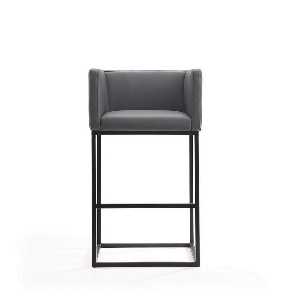 Embassy 38 in. Grey and Black Metal Barstool MHC-BS018-GY