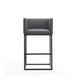 Embassy 38 in. Grey and Black Metal Barstool MHC-BS018-GY