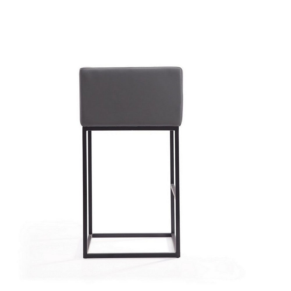 Embassy 38 in. Grey and Black Metal Barstool MHC-BS018-GY