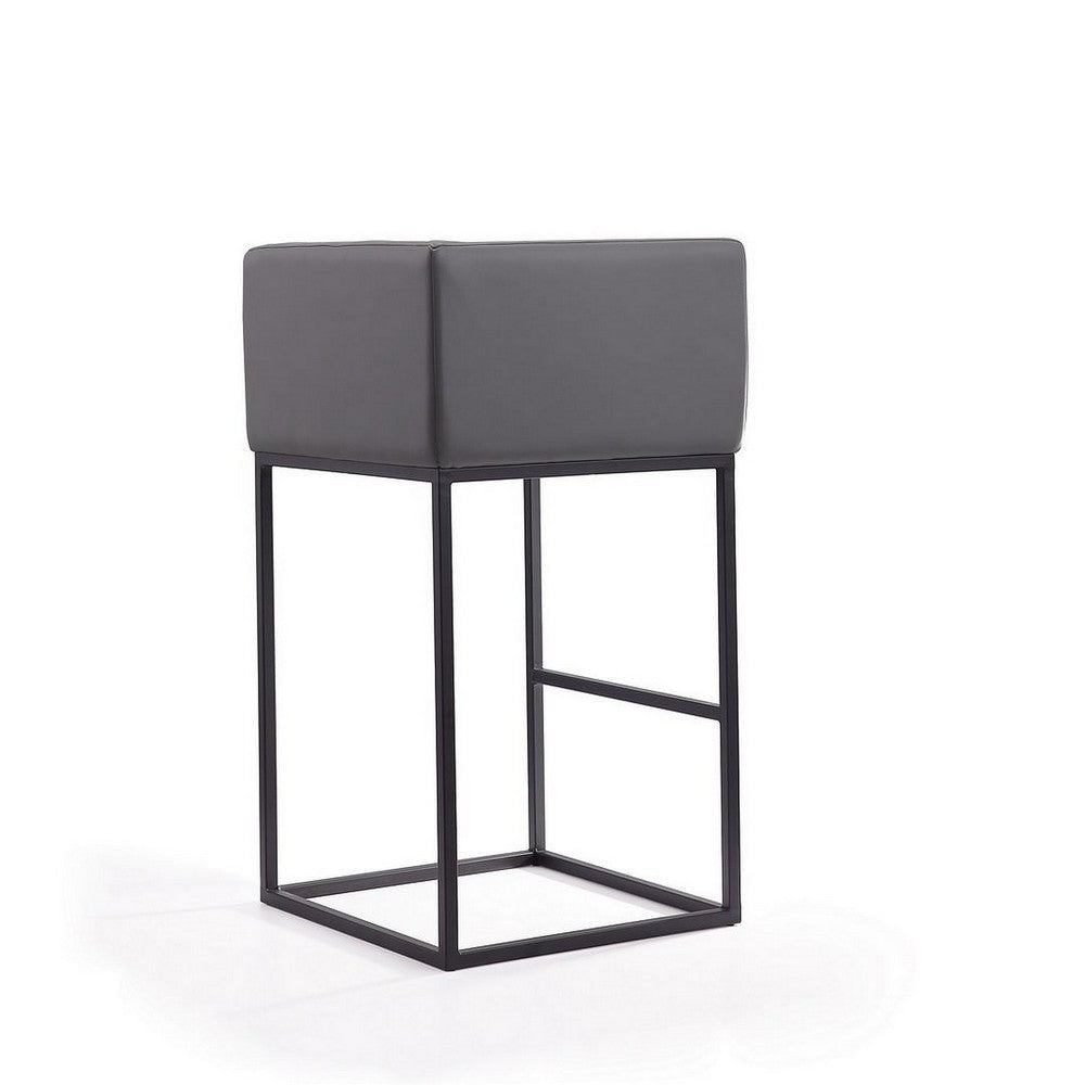 Embassy 38 in. Grey and Black Metal Barstool MHC-BS018-GY