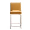 Element 37.2 in. Camel and Polished Chrome Stainless Steel Counter Height Bar Stool MHC-CS003-CL